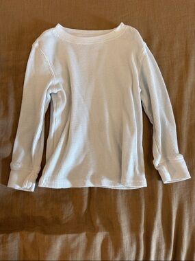 Cat & Jack White Long-Sleeve Waffle Tee